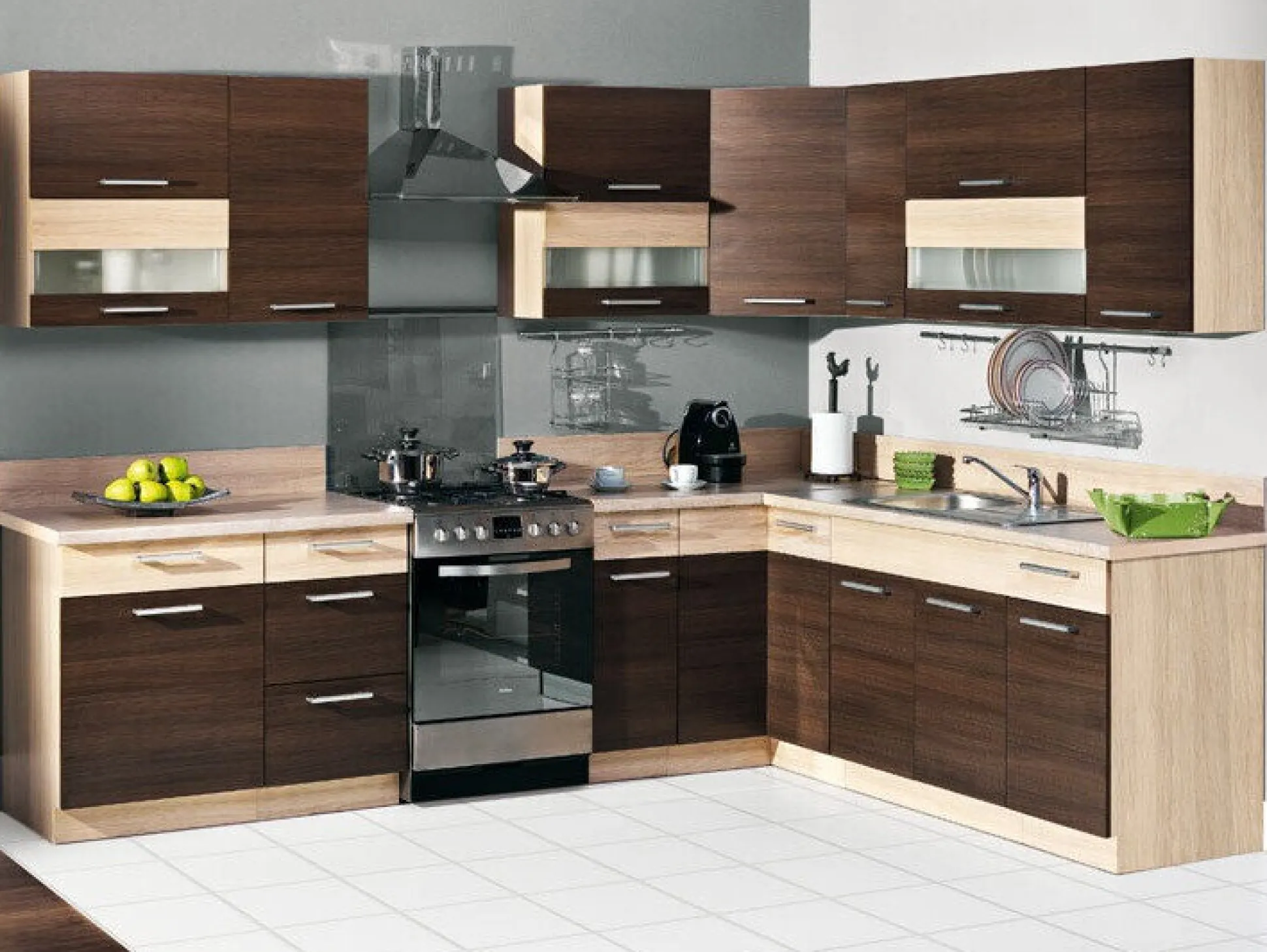 Modulopvaskeskab med låger Mode Dark 116