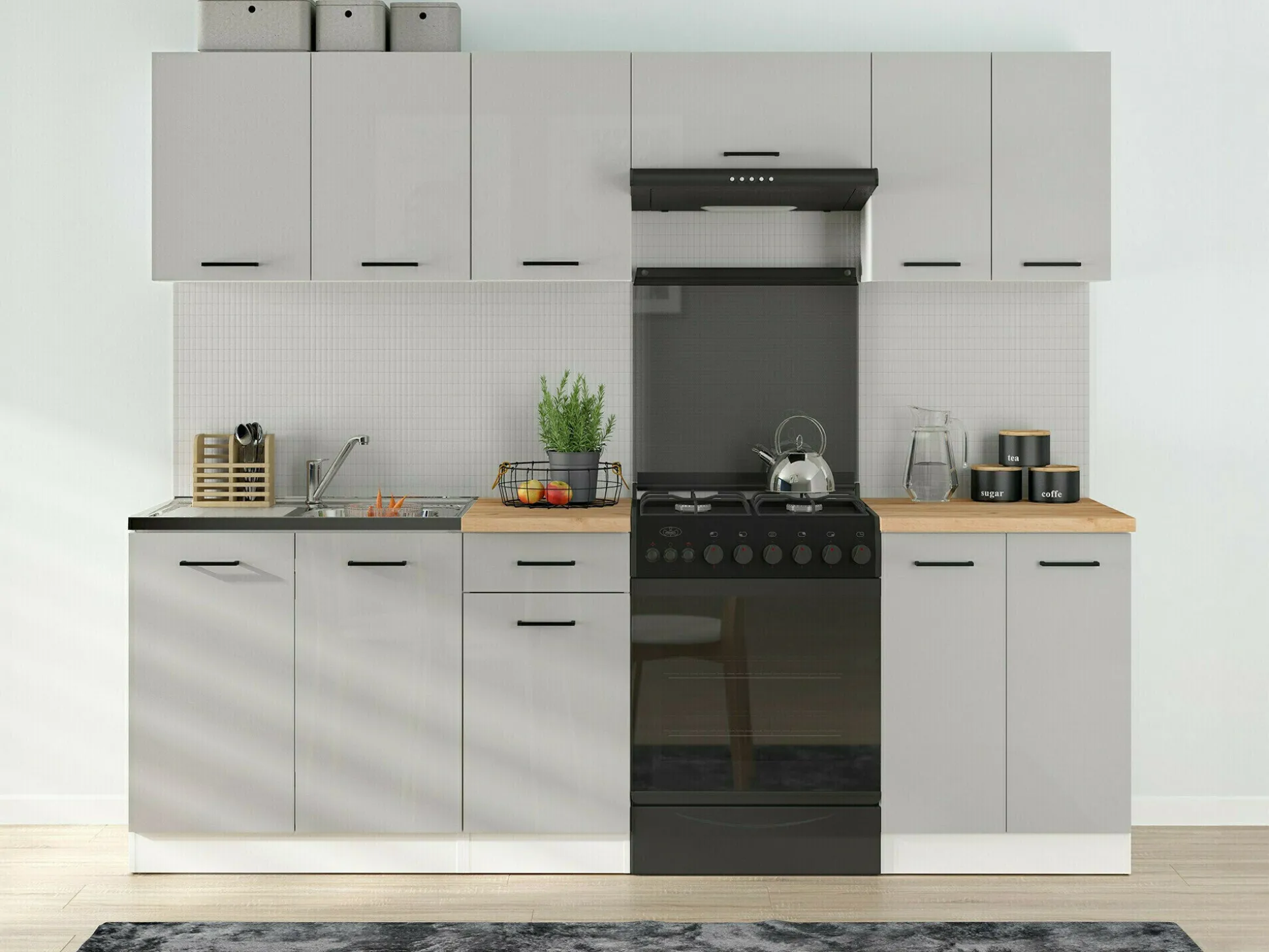 Modulopvaskeskab med låger Line Grey 115