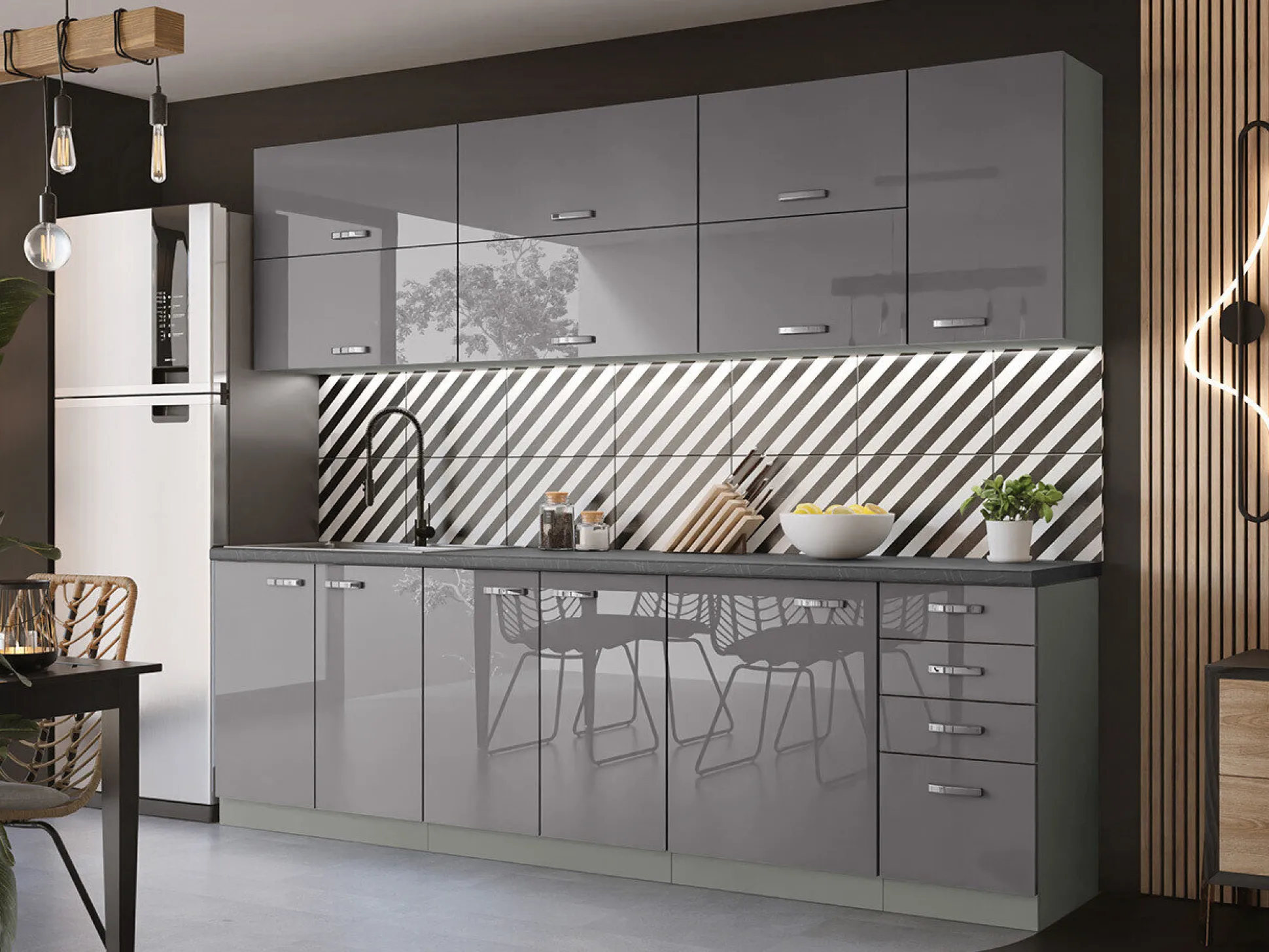 Modulskab med låger Multi Grey 121