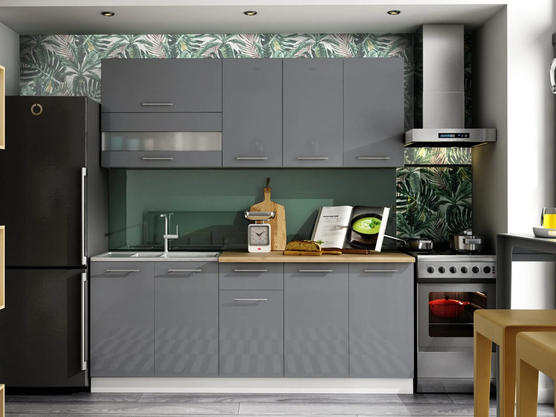 Modulskab med låger Tiffa Grey 143