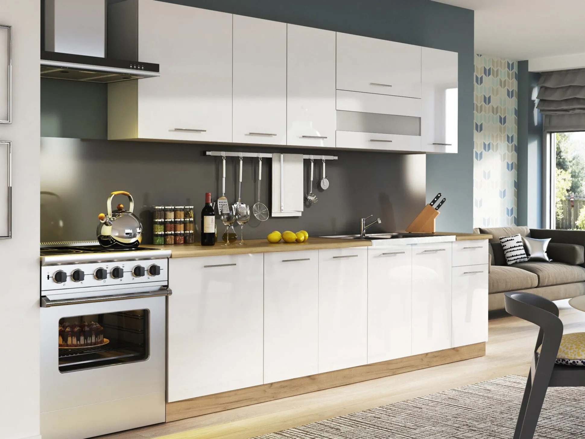 Modulskab med låger Tiffa White 144