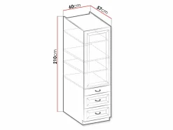 Modulskab med skuffe og låger Retro Grey 114