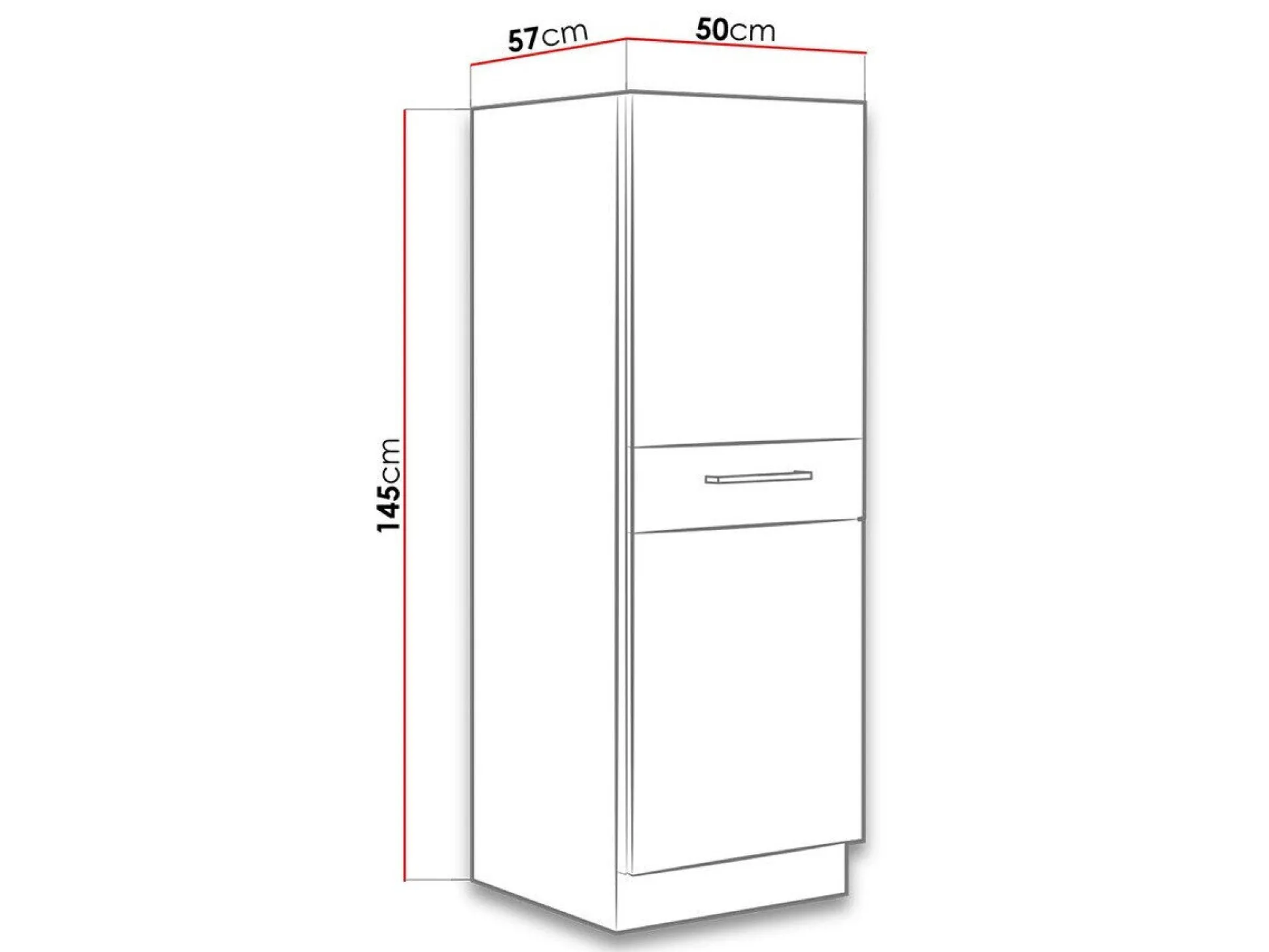 Modulskab med skuffe og låger Wood White 100