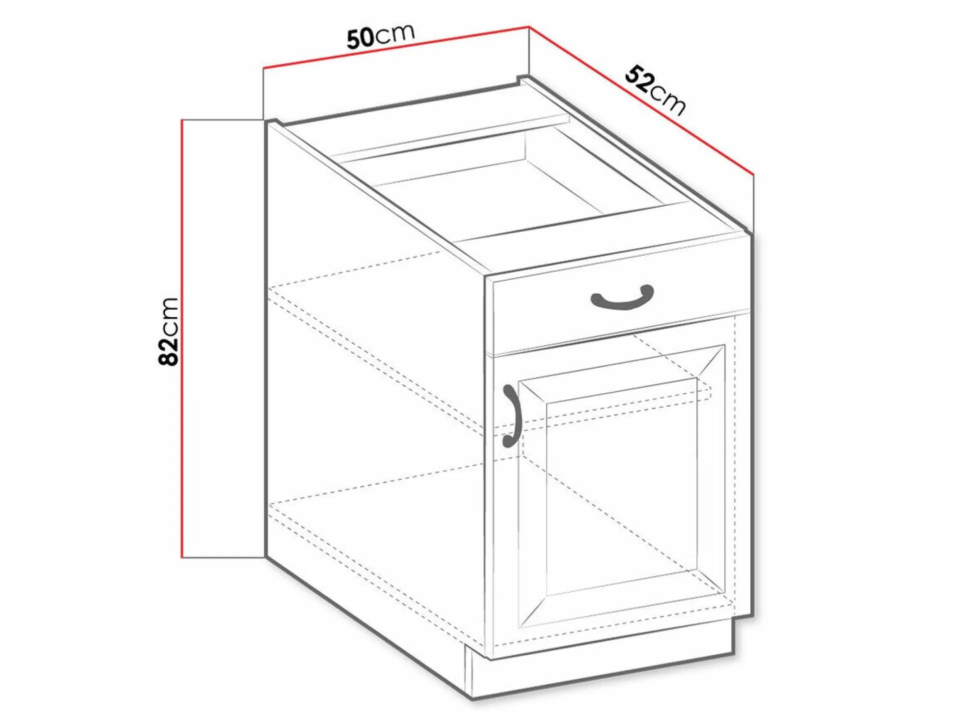 Modulskab med skuffe og låger Retro Grey 105