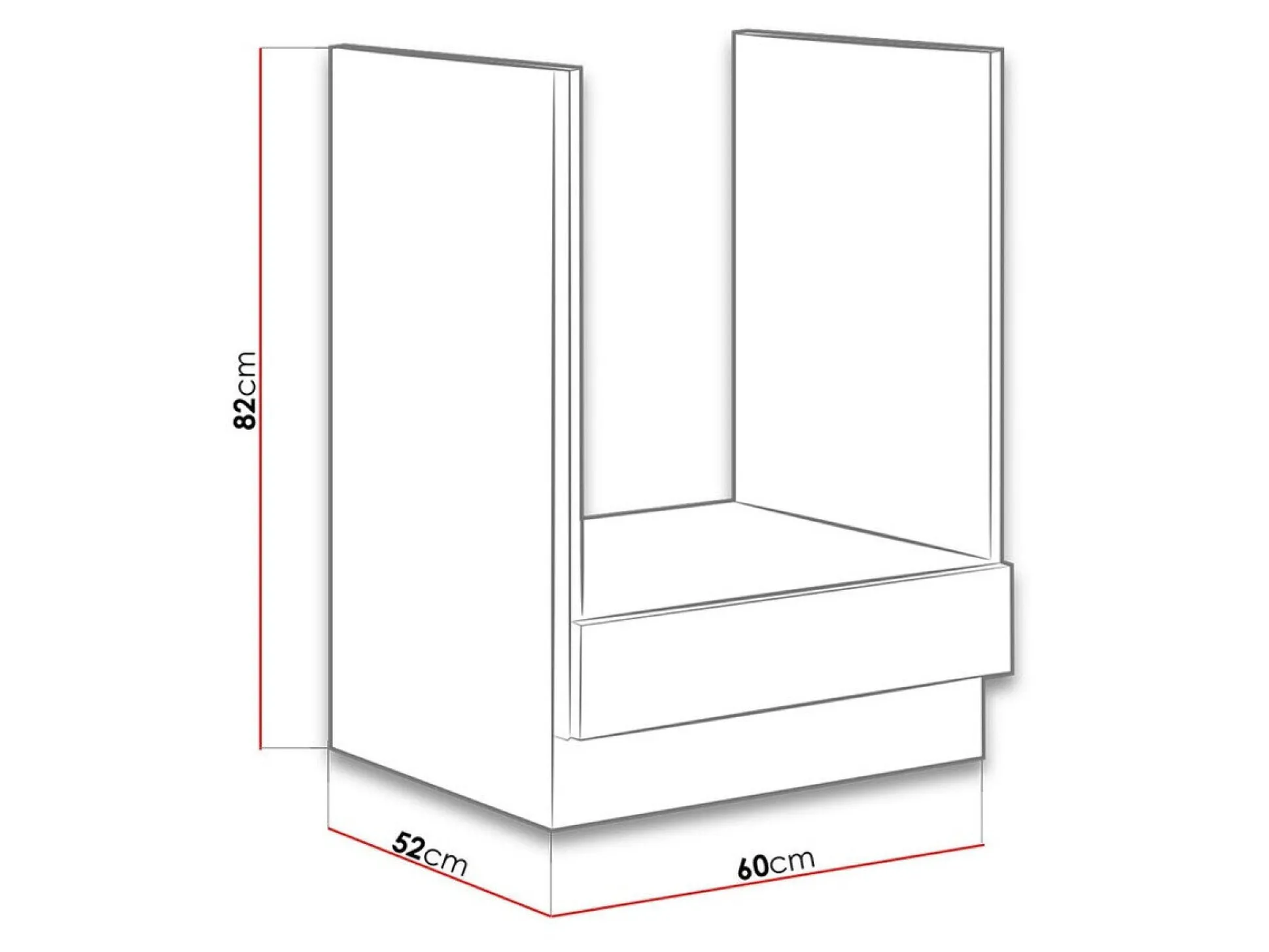 Modulskab til indbyggede apparater Wood Grey 125