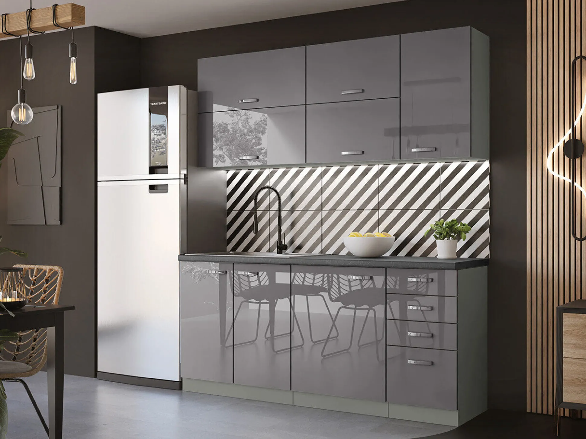 Modulskab til indbyggede apparater Multi Grey 101