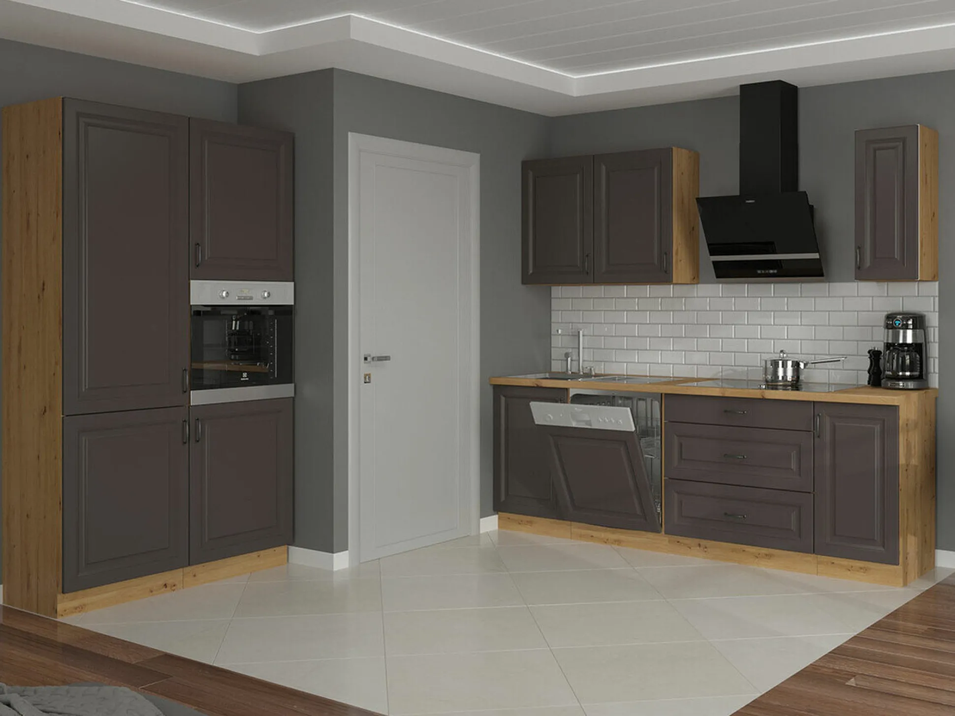 Modulskab til indbyggede apparater Retro Grey 115