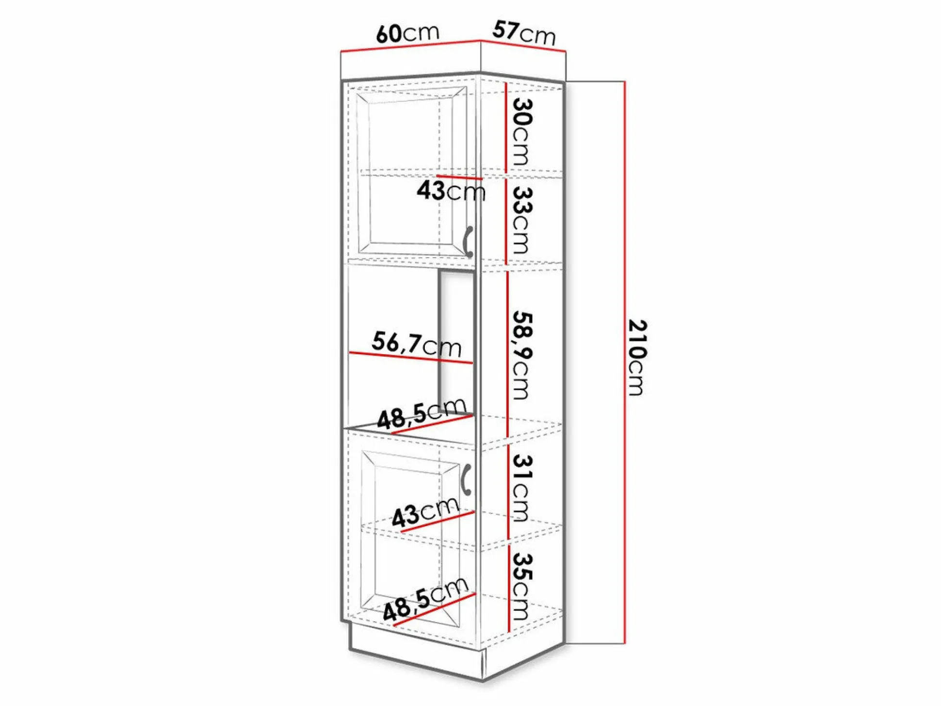 Modulskab til indbyggede apparater Retro Grey 115