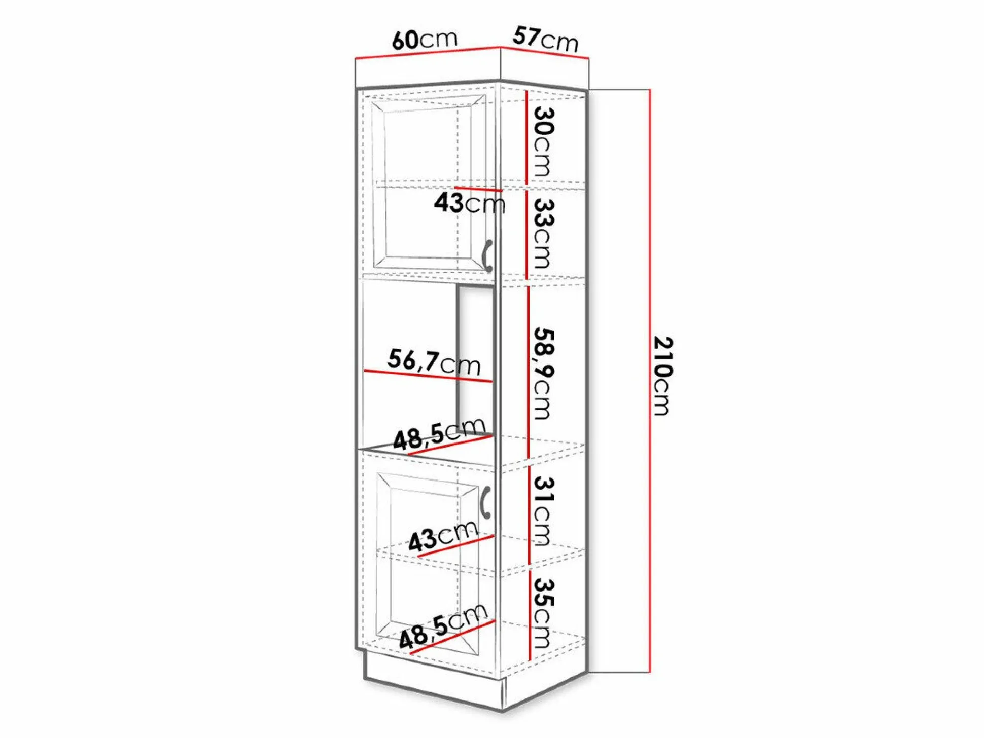 Modulskab til indbyggede apparater Retro White 115