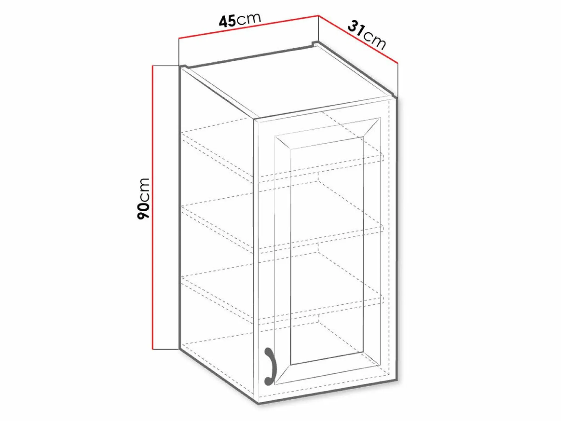 Modulvægskab Retro Grey 131