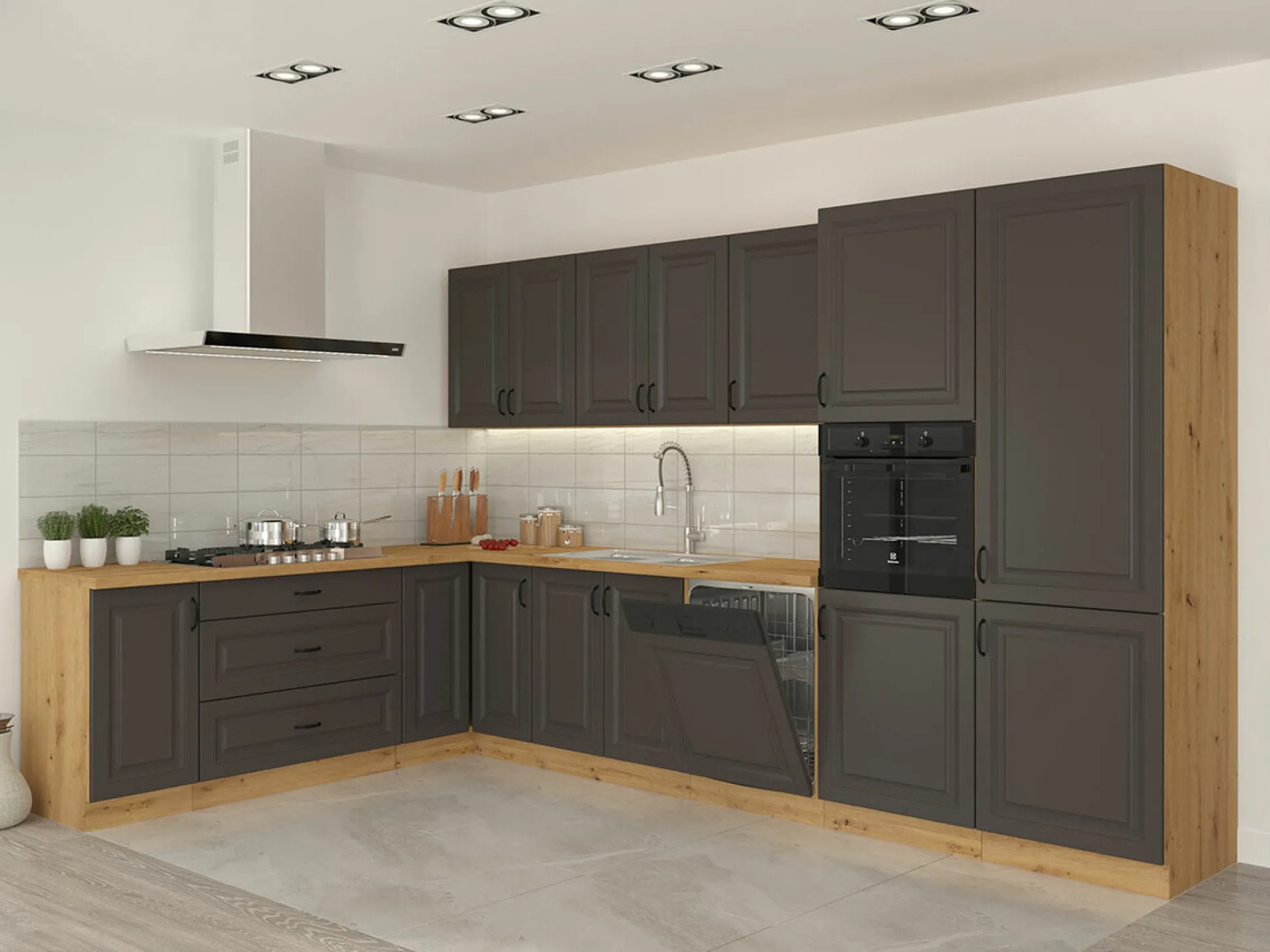 Modulvægskab Retro Grey 132