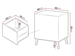 Natbordssæt Charlotte 141 (Hvid)