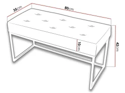 Polstret bænk Germantown 103 (French Velvet 685)