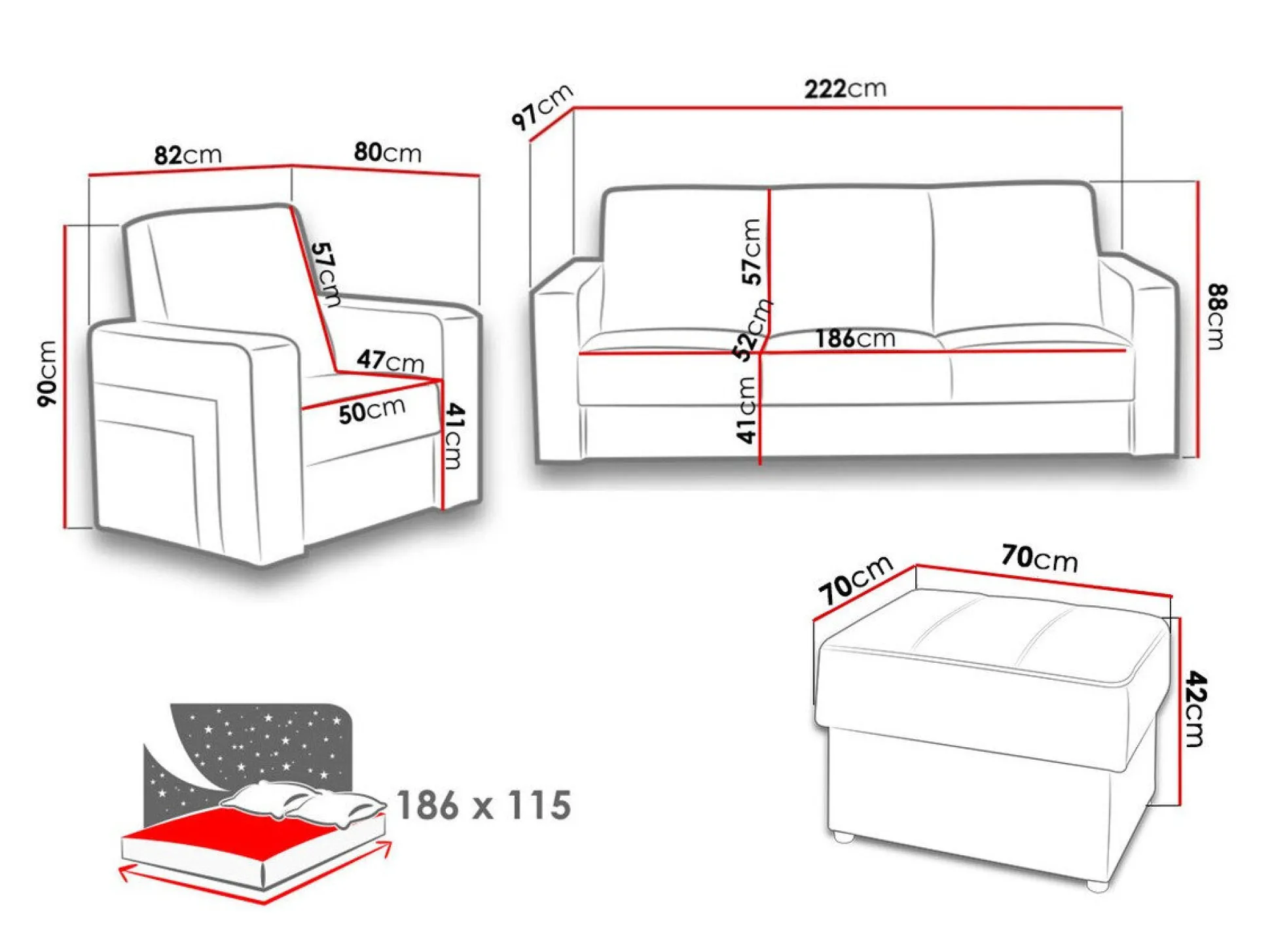 Polstret møbelsæt Donum