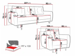 Polstret møbelsæt Memphis 145 (Itaka 10)