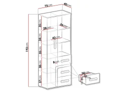 Reol Aviseve 105 (Antracit + Hvid)