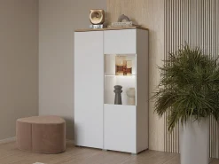 Reol Baletu 108 (Hvid + Egetræ)