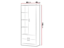 Reol Balvire 105 (Lys eg + Hvid)