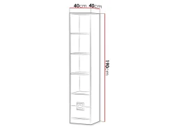 Reol Balvire 107 (Lys eg + Hvid)