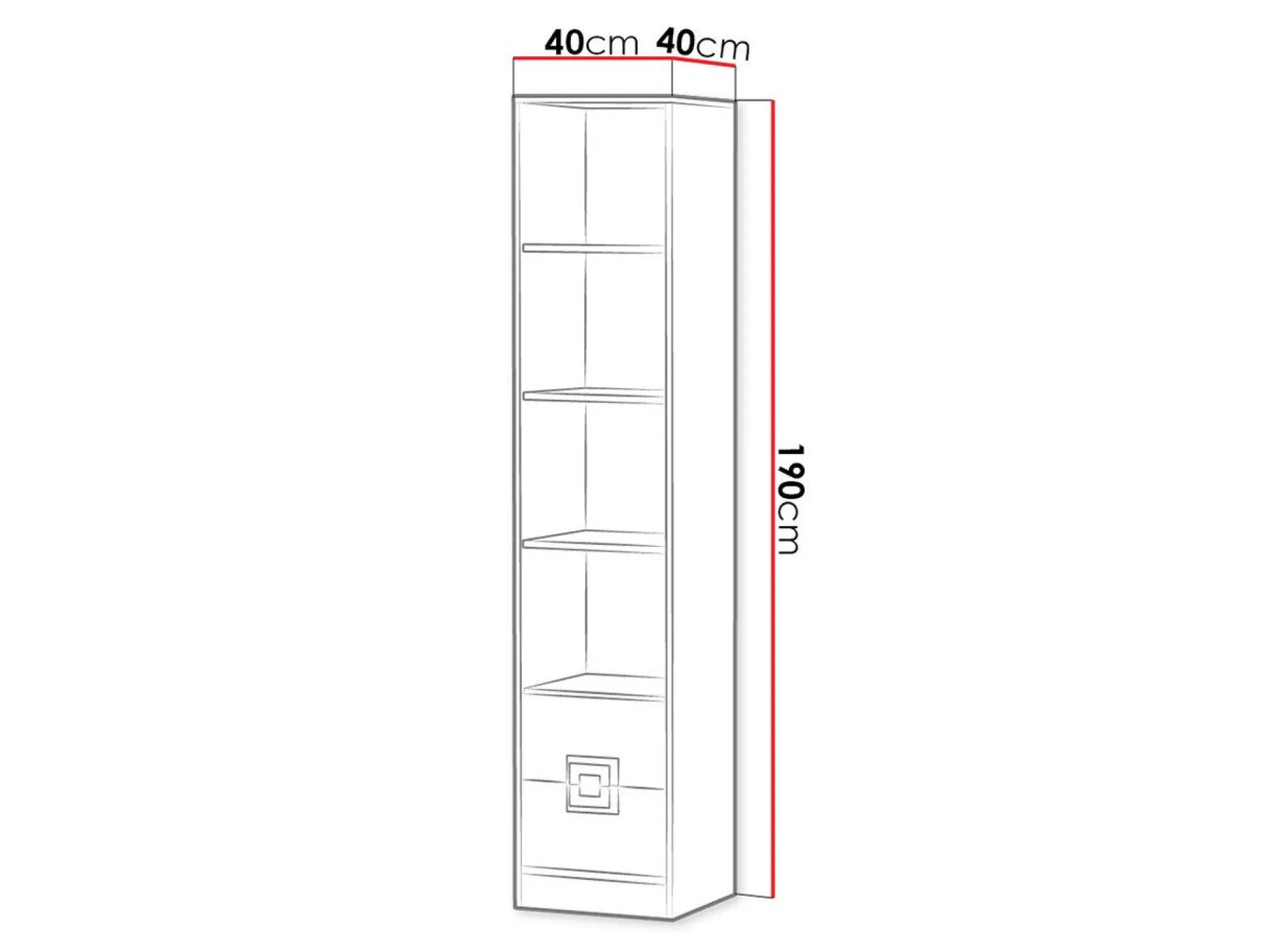 Reol Balvire 107 (Lys eg + Hvid)