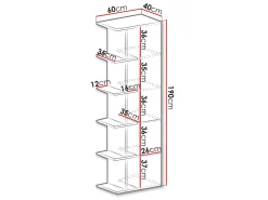 Reol Camteso 103 (Hvid + Egetræ + Turkis)