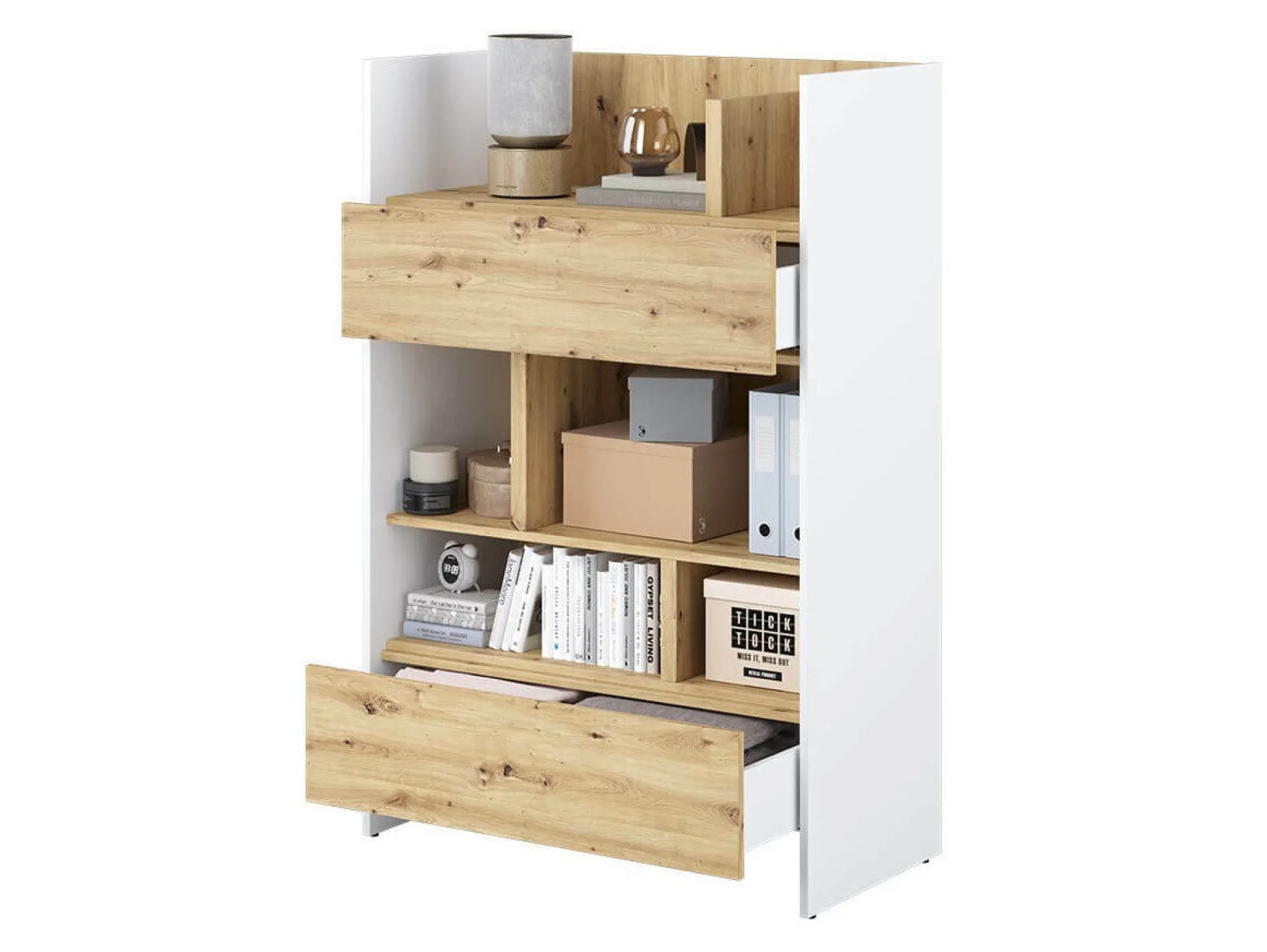 Reol Concept Pro Lenart Levfere 150 (Hvid + Artisan eg)