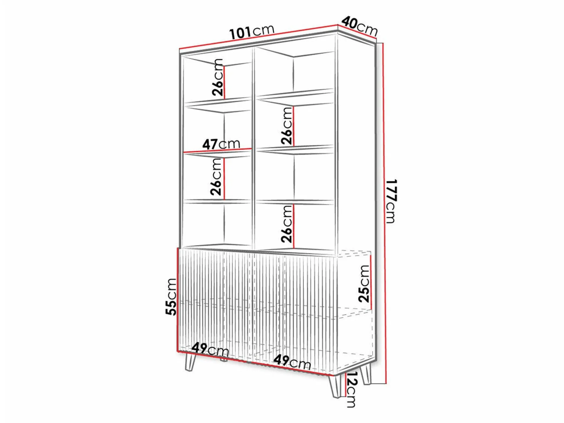 Reol Dicto I (Hvid + Sort)