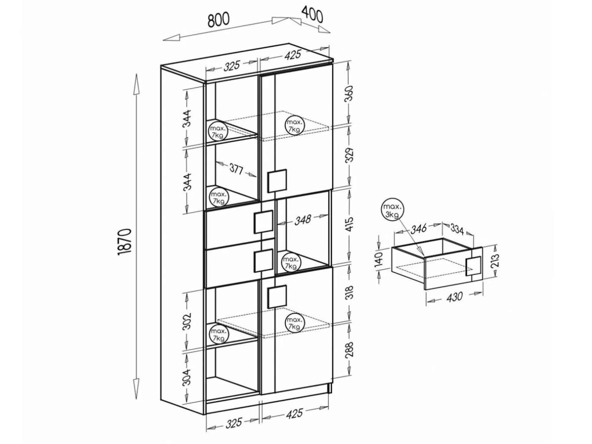 Reol Elmenou 101 (Hvid + Antracit)
