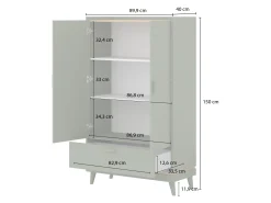 Reol Fertalu 105 (Grøn + Egetræ)