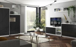 Reol Fivale 103 (Glansfuld hvid + Mat sort)