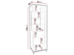Reol Florem I (Hvid + Glansfuld hvid + Lyst træ)