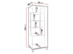 Reol Florem III (Hvid + Glansfuld hvid + Lyst træ)