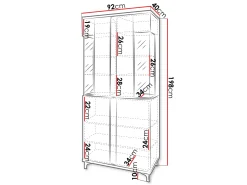 Reol Florem IV (Hvid + Glansfuld hvid + Lyst træ)