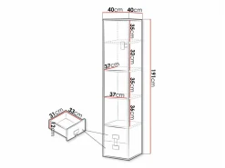 Reol Florevi 111 (Mat hvid + Artisan eg)