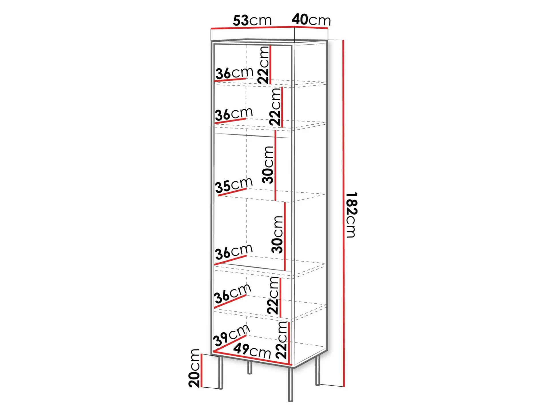Reol Flosoru 107 (Valnød + Sort)