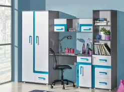 Reol Levtala 105 (Antracit + Hvid + Turkis)