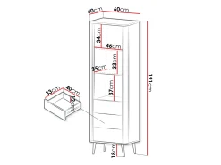 Reol Lufela 103 (Kashmir + Grå marmor)