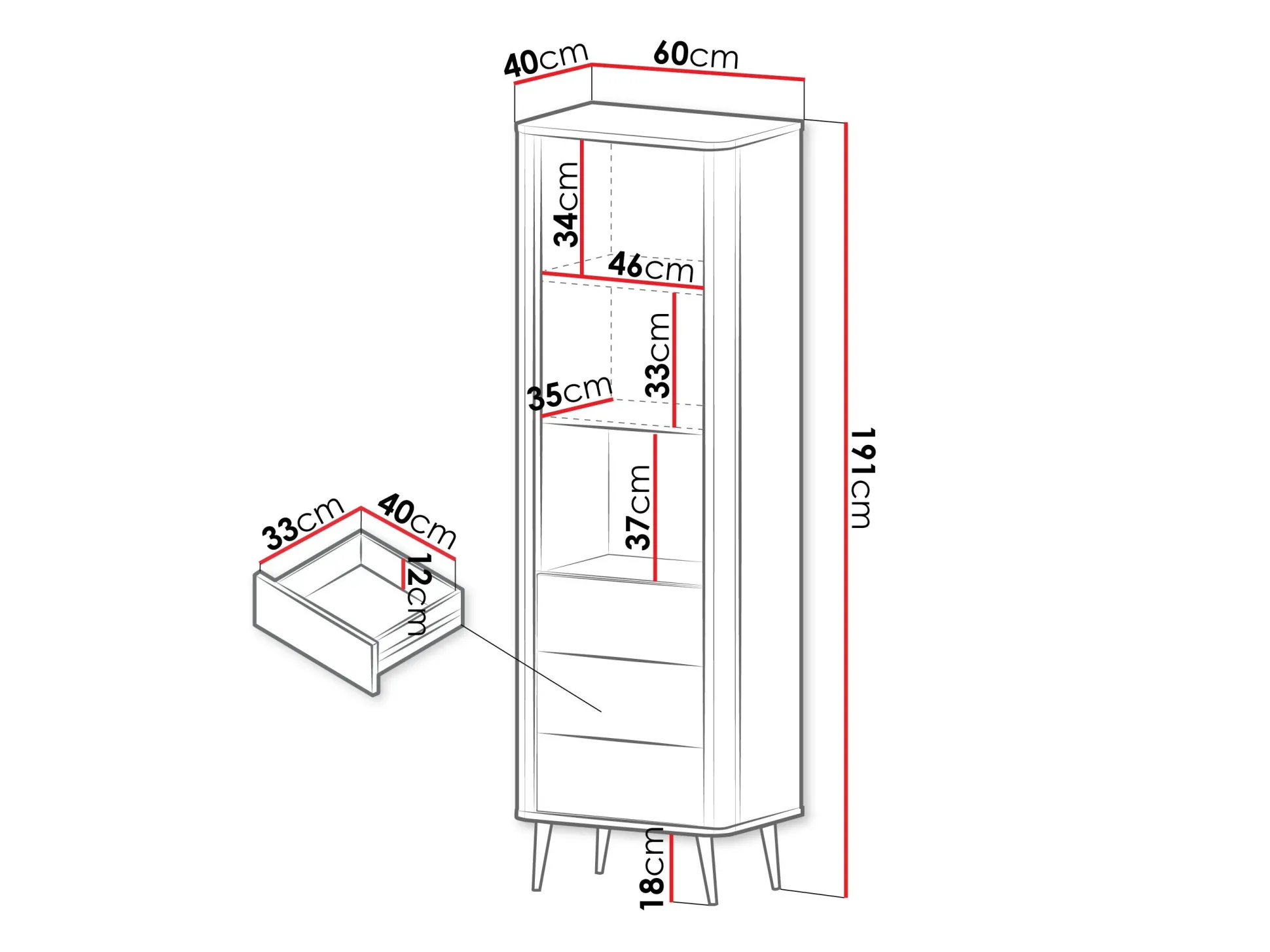 Reol Lufela 103 (Kashmir + Grå marmor)