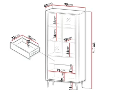 Reol Lufela 101 (Kashmir + Grå marmor)