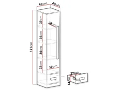 Reol Merevari 105 (Hvid + Glansfuld hvid + Grå)
