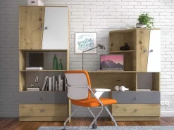 Reol Mirelbu 103 (Artisan eg + Glansfuld hvid)