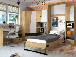 Reol Mirelbu 104 (Artisan eg + Glansfuld hvid)