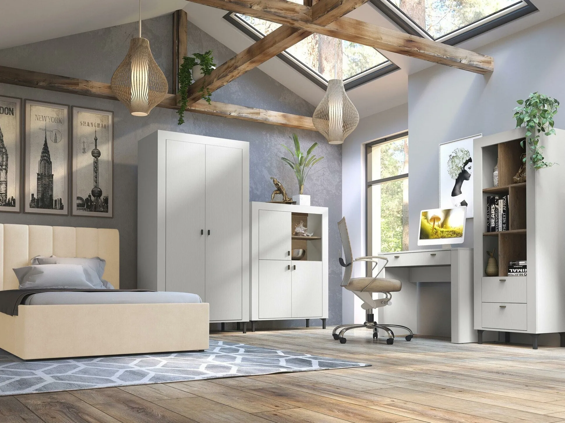 Reol Mormavu 105 (Mat hvid)