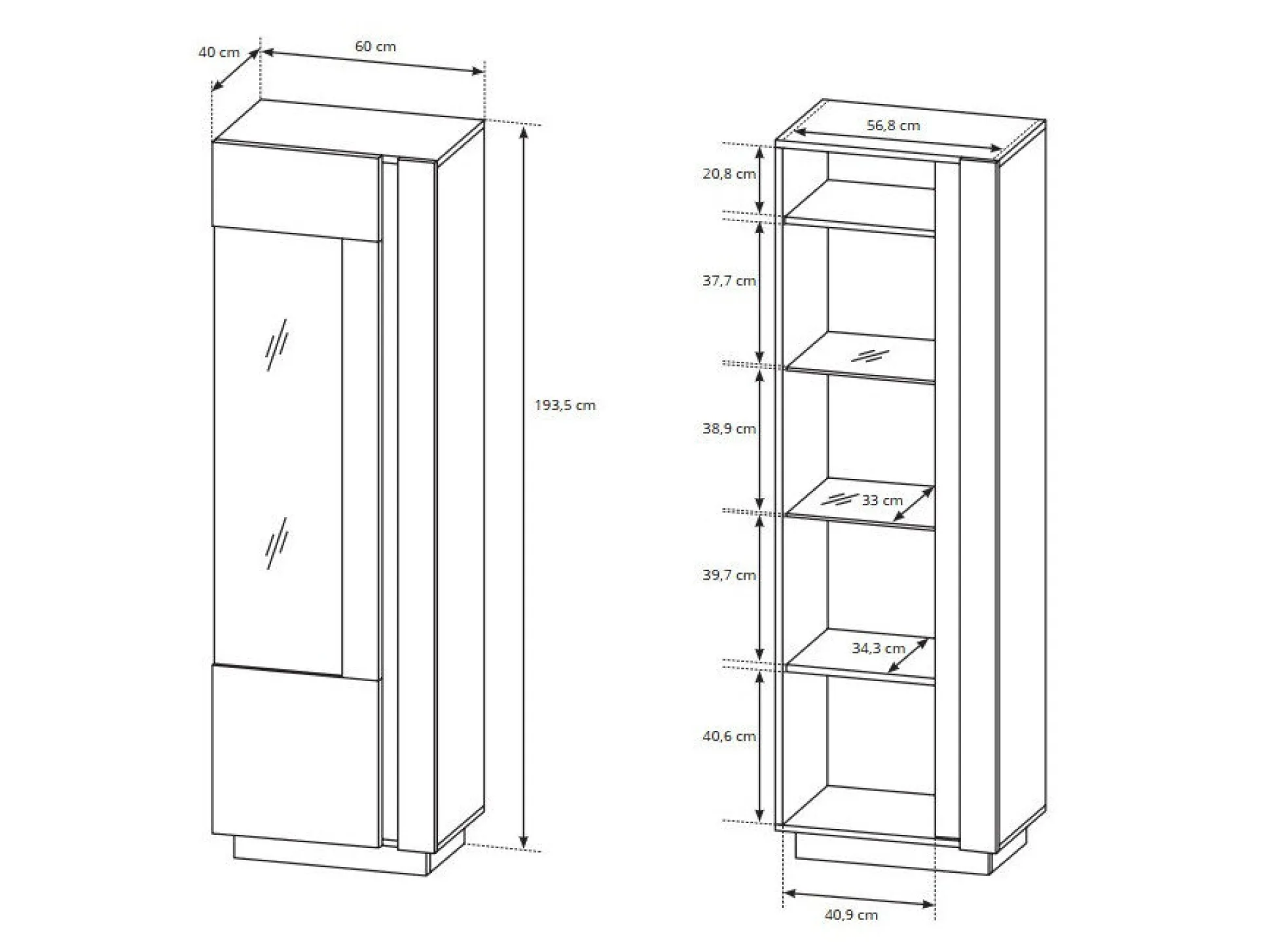 Reol Novbela 101 (Hvid + Glansfuld hvid + Grandson eg)