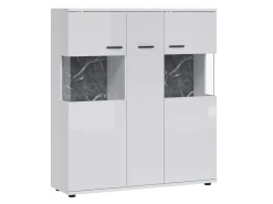 Reol Ontario 169 (Glansfuld hvid + Hvid)