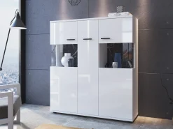 Reol Ontario 169 (Glansfuld hvid + Hvid)