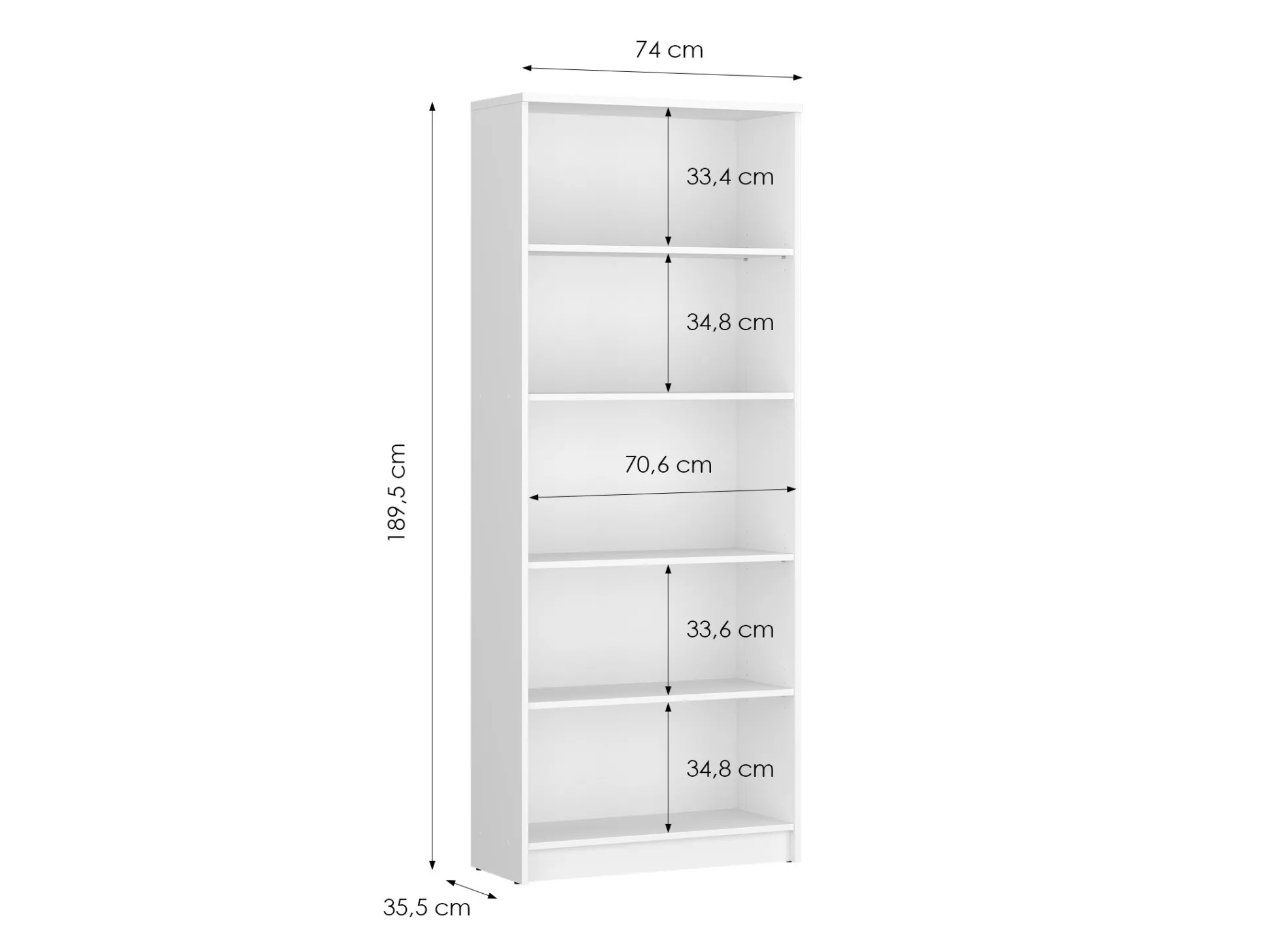 Reol Ontario 194 (Hvid)
