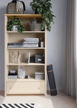 Reol Romelbo 142 (Beige + Egetræ)