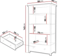 Reol Romelbo 142 (Beige + Egetræ)
