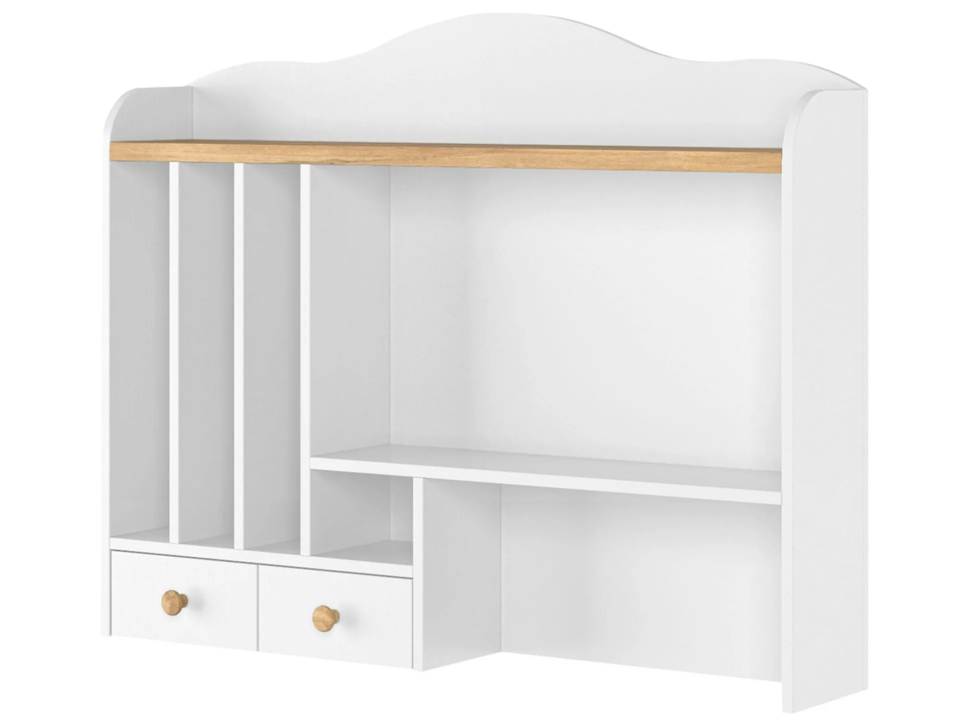 Reol Romelbo 136 (Hvid + Egetræ)